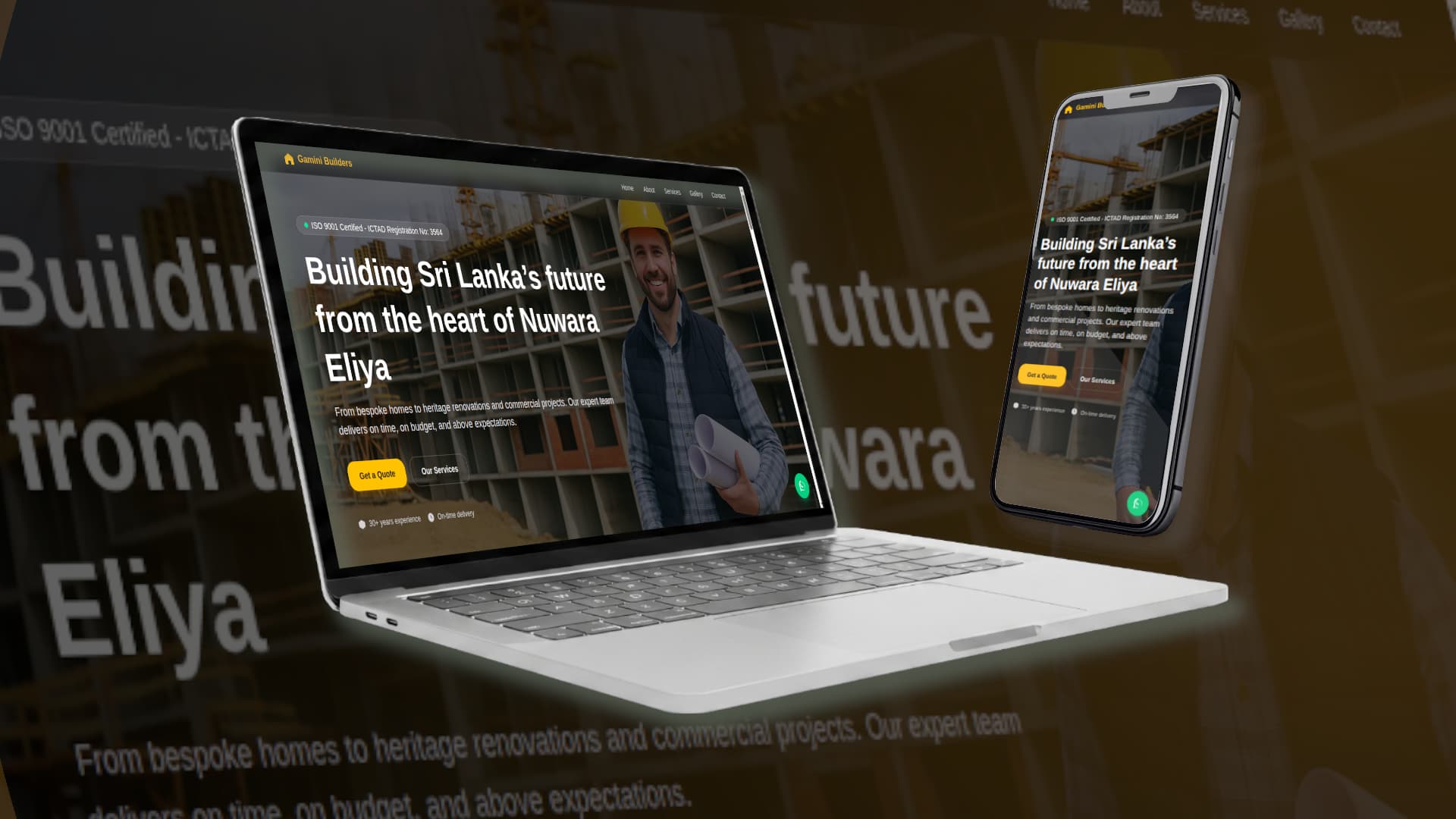 Gamini Builders Website preview